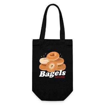 Bagel Bagelbrot Beigel Geschenk - Geschenkbeutel für Flaschen - Schwarz - Vorne
