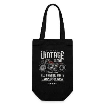 Vintage Motorrad Biker Motorrad Geburtstag 2003 - Geschenkbeutel für Flaschen - Schwarz - Vorne