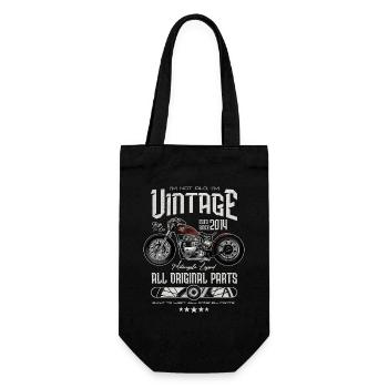 Vintage Motorrad Biker Motorrad Geburtstag 2014 - Geschenkbeutel für Flaschen - Schwarz - Vorne