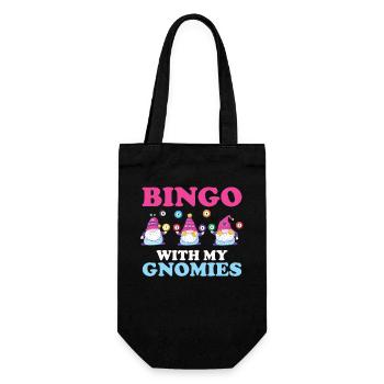 Bingo Mit Meinen Gnomies Lustiges Bingo - Geschenkbeutel für Flaschen - Schwarz - Vorne