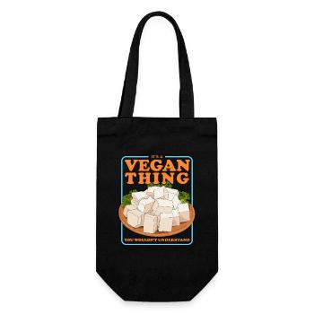 Tofu Bean Curd Bean Cheese Vegan Gift - Gift Bag for Bottles - black - Front