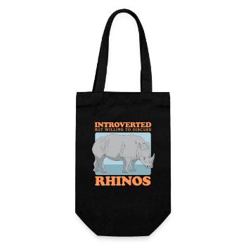 Nashörner Nashorn Rhinozeros Geschenk - Geschenkbeutel für Flaschen - Schwarz - Vorne
