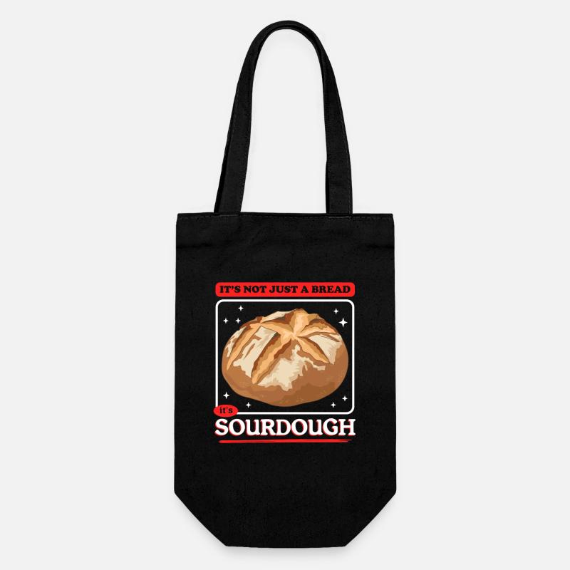 Sauerteigbrot Backen Sauerteig Brot Geschenk - Geschenkbeutel für Flaschen - Schwarz