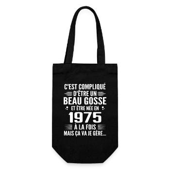 Always Handsome 1975 Geburtstagsgeschenk 1975 - Geschenkbeutel für Flaschen - Schwarz - Vorne