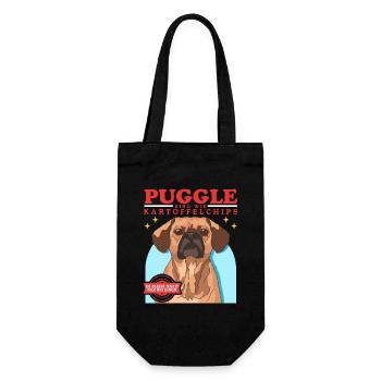Puggle sind wie Hundebesitzer Geschenk - Geschenkbeutel für Flaschen - Schwarz - Vorne