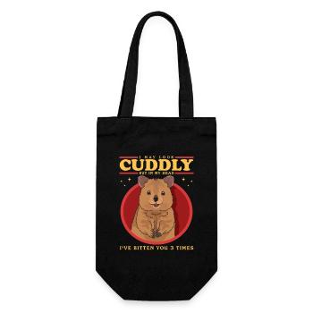 Quokka Kurzschwanzkänguru Quokkas Geschenk - Geschenkbeutel für Flaschen - Schwarz - Vorne