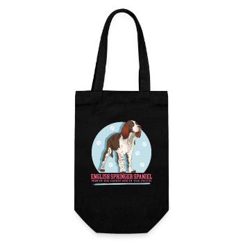 English Springer Spaniel Mom Gift - Gift Bag for Bottles - black - Front