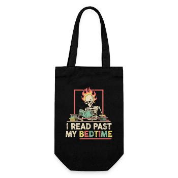 Je lis skeleton après le coucher - Sac à bouteille - noir - Devant