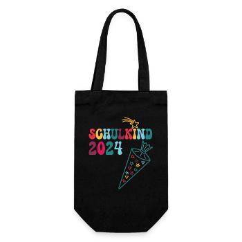 Start of school enrollment school child 2024 - Gift Bag for Bottles - black - Front