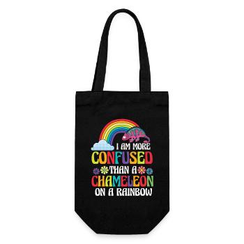 Ich Bin Verwirrter Als Ein Chamäleon - Geschenkbeutel für Flaschen - Schwarz - Vorne