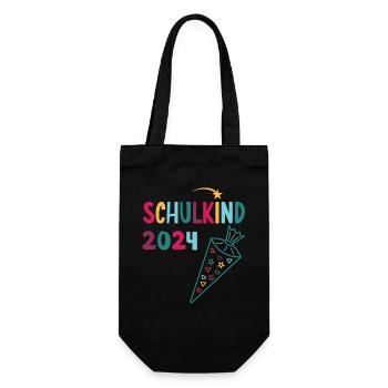 Start of school enrollment school child 2024 - Gift Bag for Bottles - black - Front