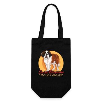 Bernhardiner Hund St. Bernhardshund Geschenk - Geschenkbeutel für Flaschen - Schwarz - Vorne
