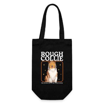 Collie Langhaarcollie Hunde Collies Geschenk - Geschenkbeutel für Flaschen - Schwarz - Vorne