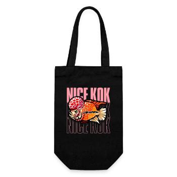 Schöner Kok Lustiger Blumenhorn-Buntbarsch Fischhalter - Geschenkbeutel für Flaschen - Schwarz - Vorne