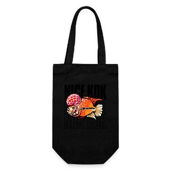 Schöner Kok Lustiger Blumenhorn-Buntbarsch Fischhalter - Geschenkbeutel für Flaschen - Schwarz - Vorne