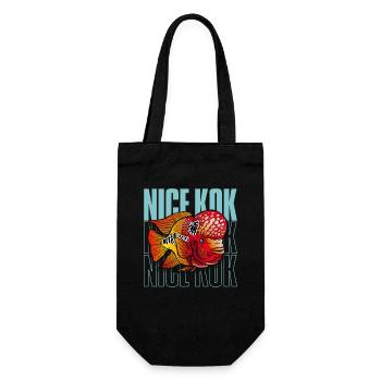 Schöner Kok Lustiger Blumenhorn-Buntbarsch Fischhalter - Geschenkbeutel für Flaschen - Schwarz - Vorne