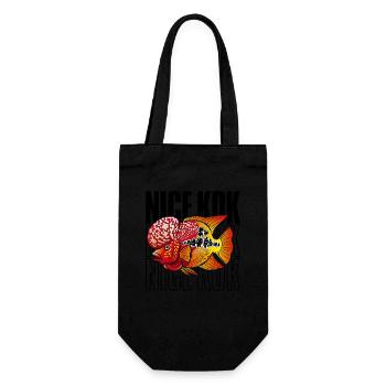 Schöner Kok Lustiger Blumenhorn-Buntbarsch Fischhalter - Geschenkbeutel für Flaschen - Schwarz - Vorne