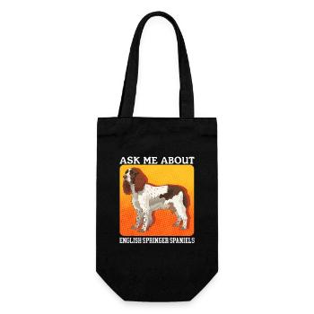 English Springer Spaniel Dog Owner Gift - Gift Bag for Bottles - black - Front
