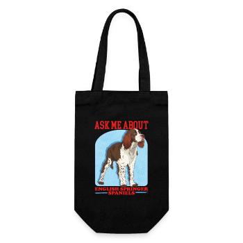 English Springer Spaniel Dog Owner Gift - Gift Bag for Bottles - black - Front