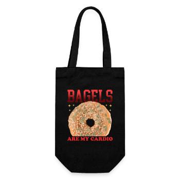 Bagel Bagel Bread Beigel Gift - Gift Bag for Bottles - black - Front