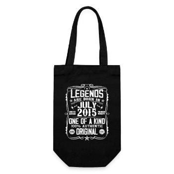 Born in July 2015 Birthday 2015 July 2015 - Gift Bag for Bottles - black - Front