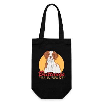 Brittany Epagneul Breton Vorstehhund Geschenk - Geschenkbeutel für Flaschen - Schwarz - Vorne