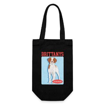 Brittany Epagneul Breton Vorstehhunde Geschenk - Geschenkbeutel für Flaschen - Schwarz - Vorne