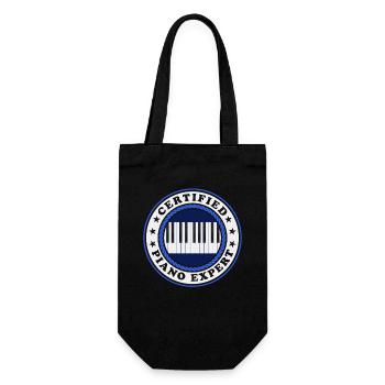 Piano Pianist Klavierspieler Klavier Geschenk - Geschenkbeutel für Flaschen - Schwarz - Vorne