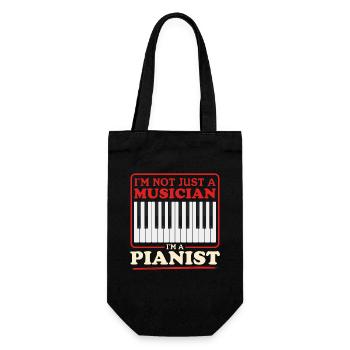 Piano Pianist | Klavier Klavierspieler Geschenk - Geschenkbeutel für Flaschen - Schwarz - Vorne