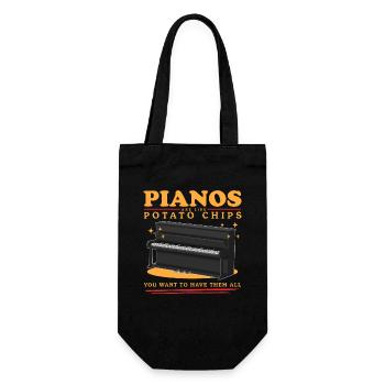 Piano Pianisten | Klavierspieler Klavier Geschenk - Geschenkbeutel für Flaschen - Schwarz - Vorne