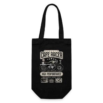 Cafe Racer Motorrad Geburtstag Biker Jahrgang 1959 - Geschenkbeutel für Flaschen - Schwarz - Vorne