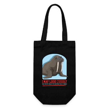 Walross Walrus Walroß Walrosse Geschenk - Geschenkbeutel für Flaschen - Schwarz - Vorne