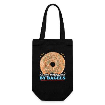 Bagel Bagel Bread Beigel Gift - Gift Bag for Bottles - black - Front