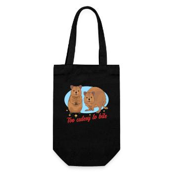 Quokka Kurzschwanzkänguru Quokkas Geschenk - Geschenkbeutel für Flaschen - Schwarz - Vorne