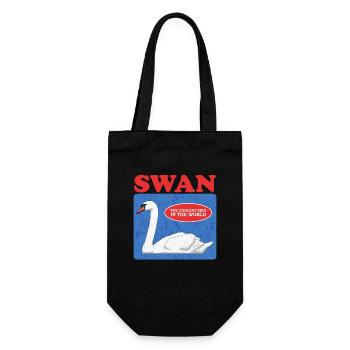 Schwan Schwanenliebhaber Schwäne Geschenk - Geschenkbeutel für Flaschen - Schwarz - Vorne