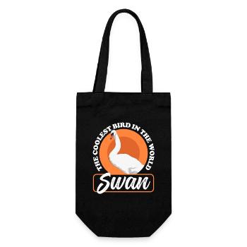 Schwan Schwäne Schwanenliebhaber Geschenk - Geschenkbeutel für Flaschen - Schwarz - Vorne