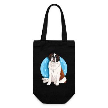 Bernhardiner Hund St. Bernhardshund Geschenk - Geschenkbeutel für Flaschen - Schwarz - Vorne