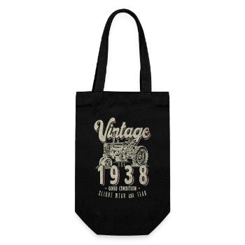 Anniversaire De Fermier De Tracteur Vintage Né En 1938 - Sac à bouteille - noir - Devant