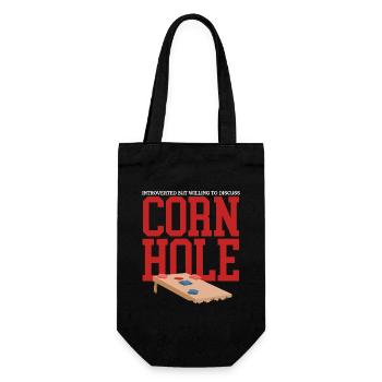 Joueur de cornhole | Cadeau de sac de haricots à trou aveugle - Sac à bouteille - noir - Devant