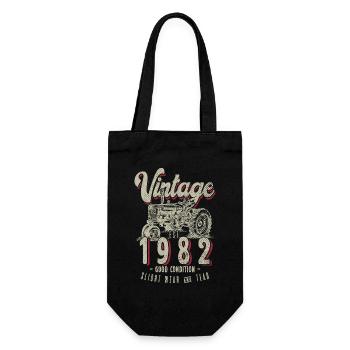 Anniversaire Fermier Tracteur Vintage Né En 1982 - Sac à bouteille - noir - Devant