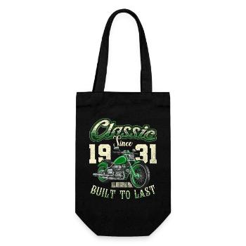 Motorcycle Bikers Motorbike Birthday Born In 1931 - Gift Bag for Bottles - black - Front