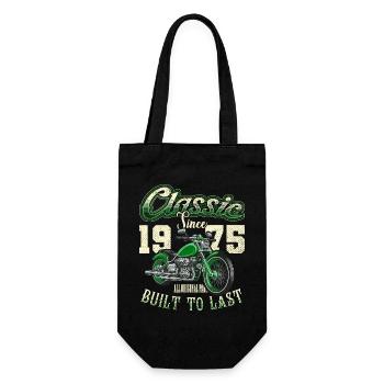 Motorcycle Bikers Motorbike Birthday Born In 1975 - Gift Bag for Bottles - black - Front