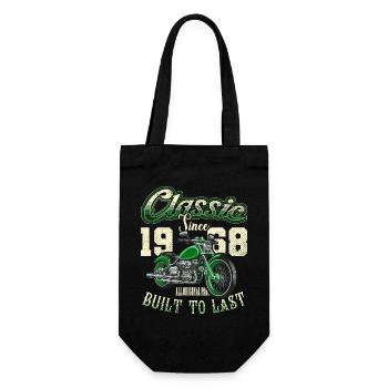 Motorcycle Bikers Motorbike Birthday Born In 1968 - Gift Bag for Bottles - black - Front
