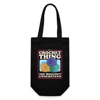 Fil au crochet Cadeau au crochet - Sac à bouteille - noir - Devant