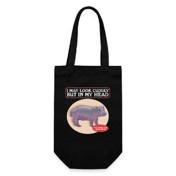 Hippo Baby Hippos Hippos Hippos Gift - Gift Bag for Bottles - black - Front