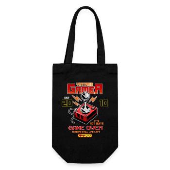 Vintage Gamer seit 2010 Lustiger Geburtstag Gaming - Geschenkbeutel für Flaschen - Schwarz - Vorne