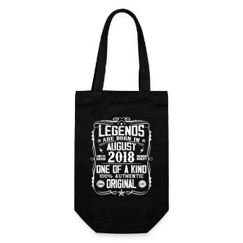 Legendär seit August 2018 - Jahrgang August 2018 - Geschenkbeutel für Flaschen - Schwarz - Vorne