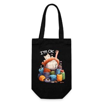 I'm Ok Crochet & Knitting Funny crochet knitting - Gift Bag for Bottles - black - Front