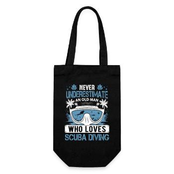 Never Underestimate An Old Man Diver Scuba Diving - Sac à bouteille - noir - Devant