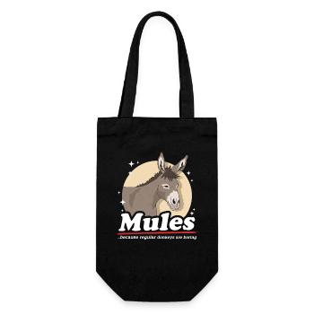 Maultier Muli Maulesel Maultiere Geschenk - Geschenkbeutel für Flaschen - Schwarz - Vorne
